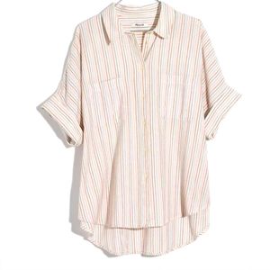 Madewell Courier Shirt in Stitched Rainbow Stripe